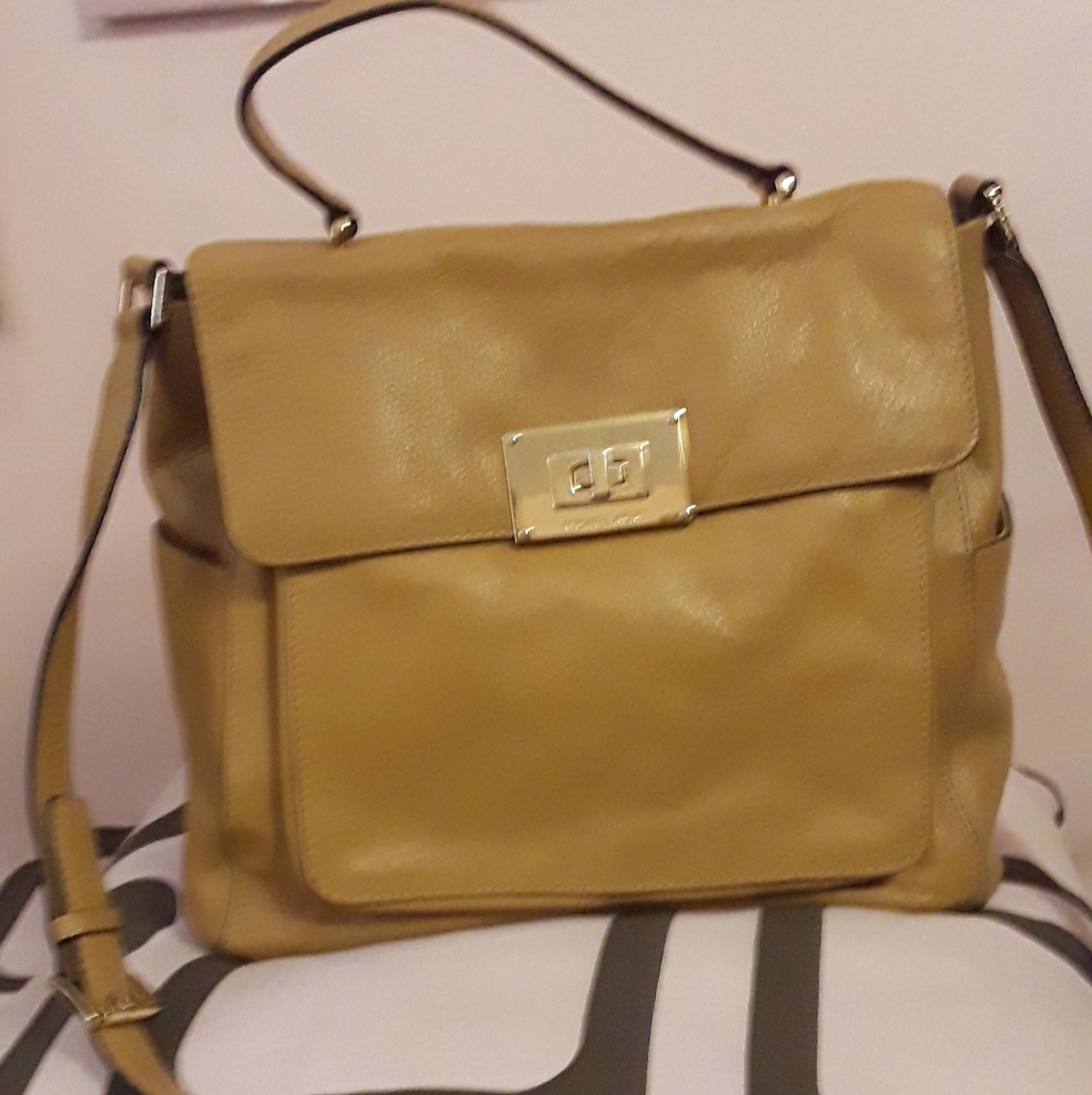 Michael Kors Pebble Leather Satchel Tan Handbag